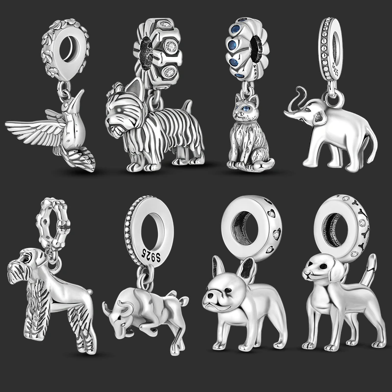 925 Sterling Silver Classic Architecture Eiffel Tower Notre Dame Cathedral Animal Lion Dinosaur Charms Diy Jewelry Making