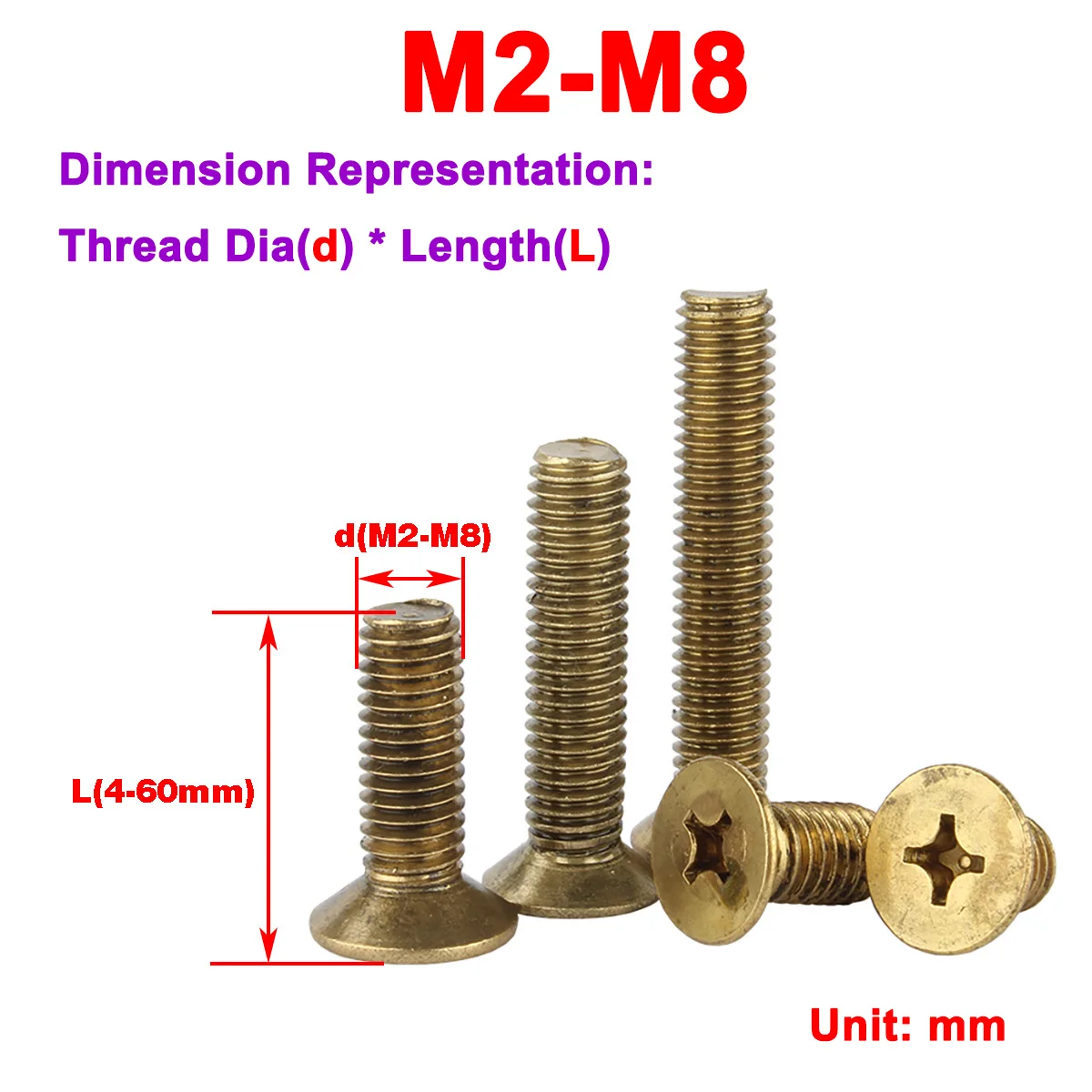 

Крестовой потайной латунный резьбовой станок M2M2.5M3M4M5M6M8