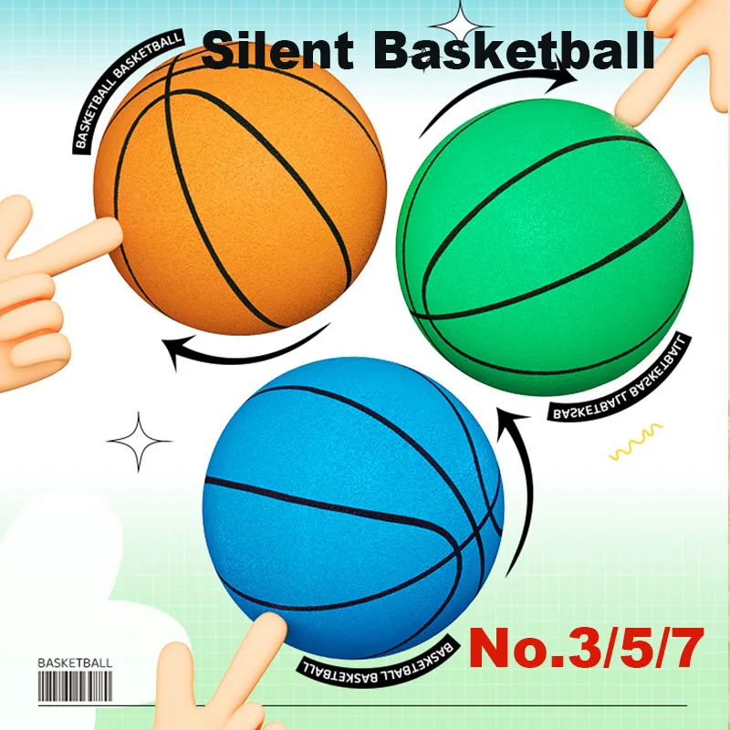 Balledebasketballrebondisnoyauxetsilencieuse24cmtaille7jouetdentranementsportif