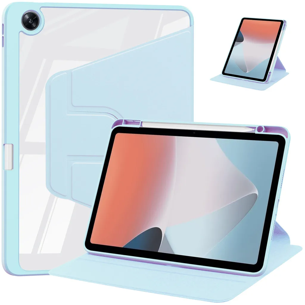360° Rotating Stand Case with Pencil Holder for 12.1 Tablets - Hard Acrylic Back Cover