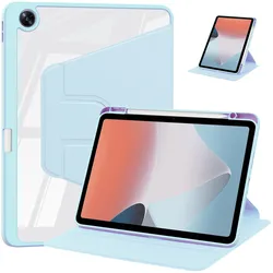 360° Rotating Stand Case with Pencil Holder for 12.1 Tablets - Hard Acrylic Back Cover (Sky Blue)