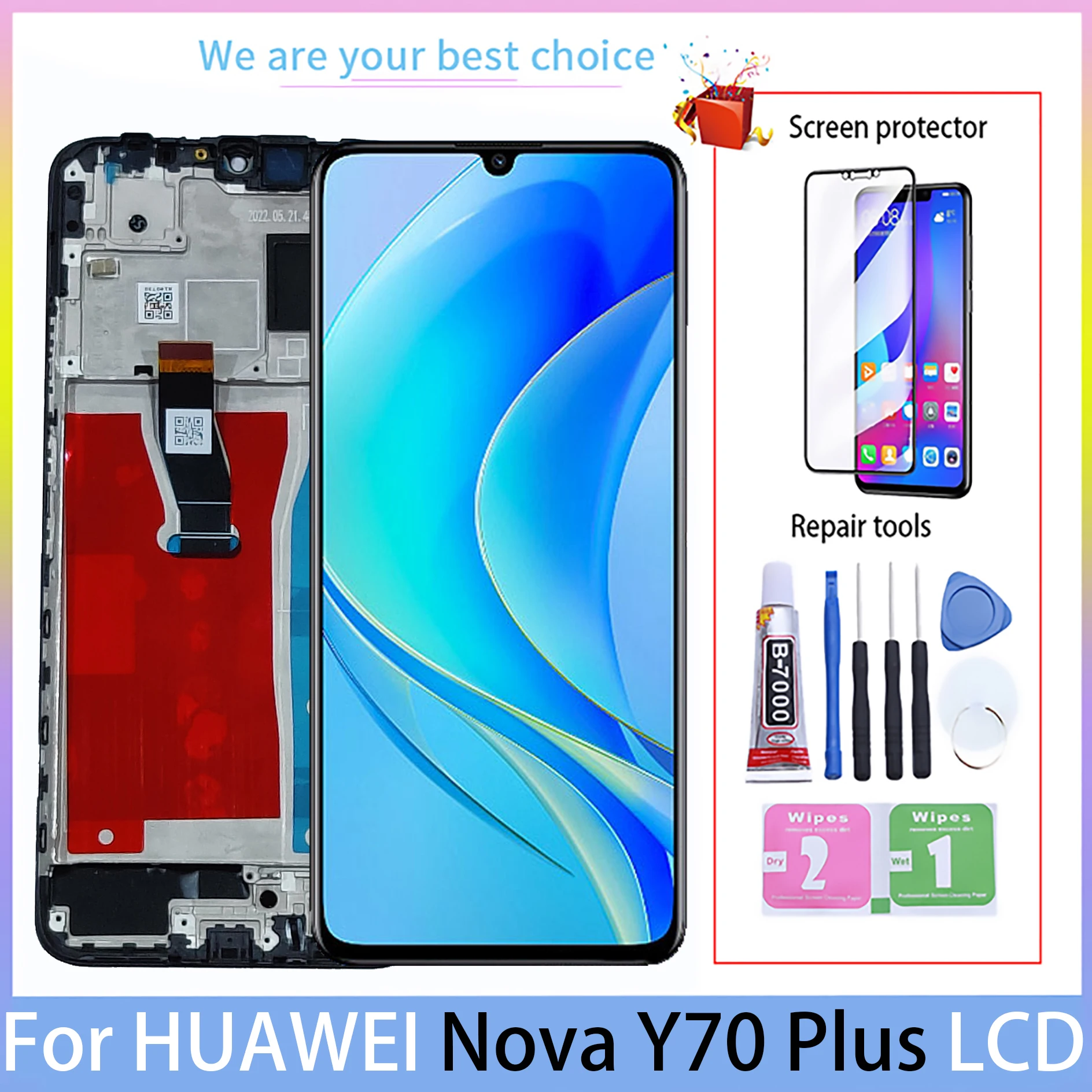 Оригинальный ЖК-дисплей с рамкой для Huawei Nova Y70 Plus