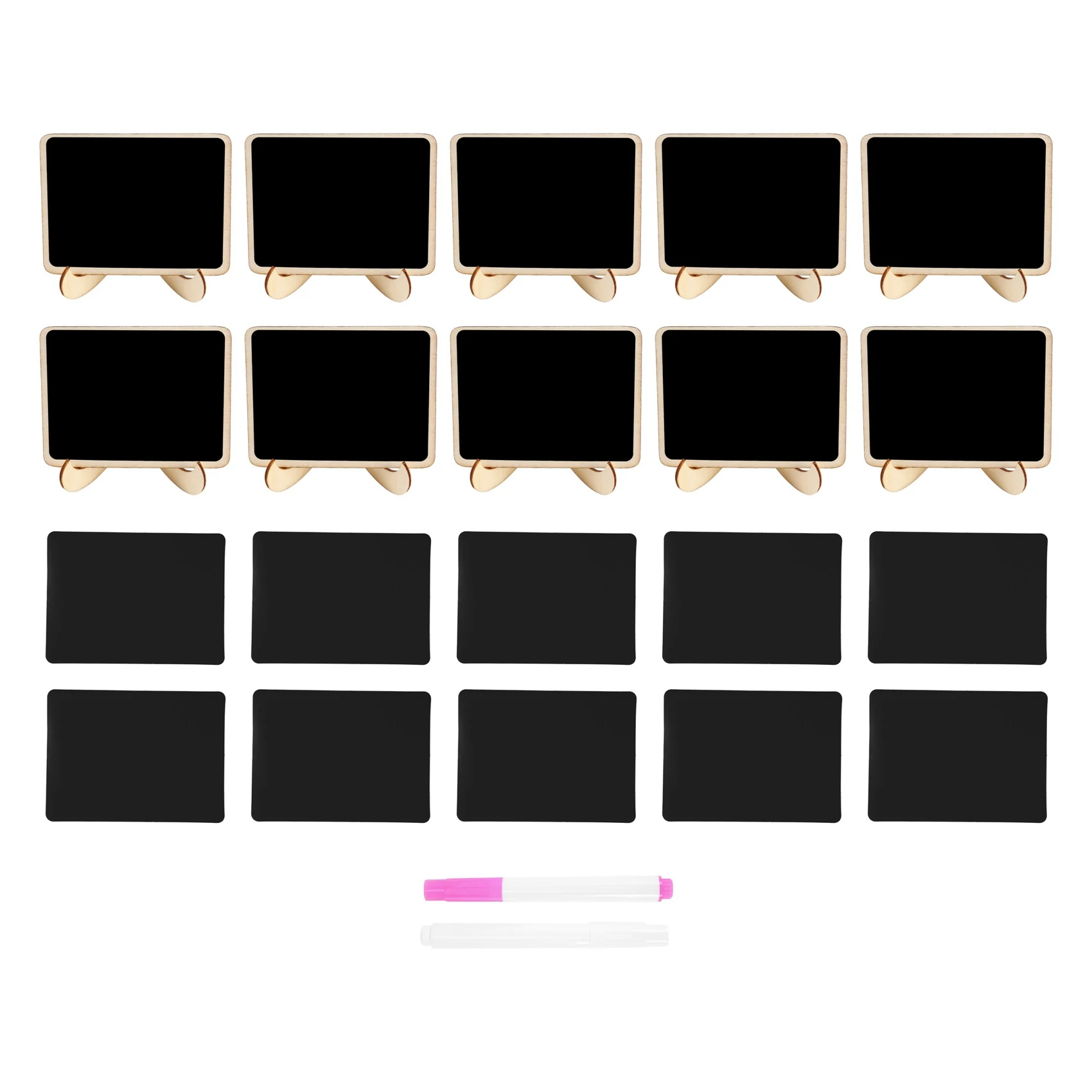

Mini Chalkboard Label Signs, 10 Pack Framed Easel Stand Wooden Blackboard for Buffet Food Signs, Wedding Place Cards