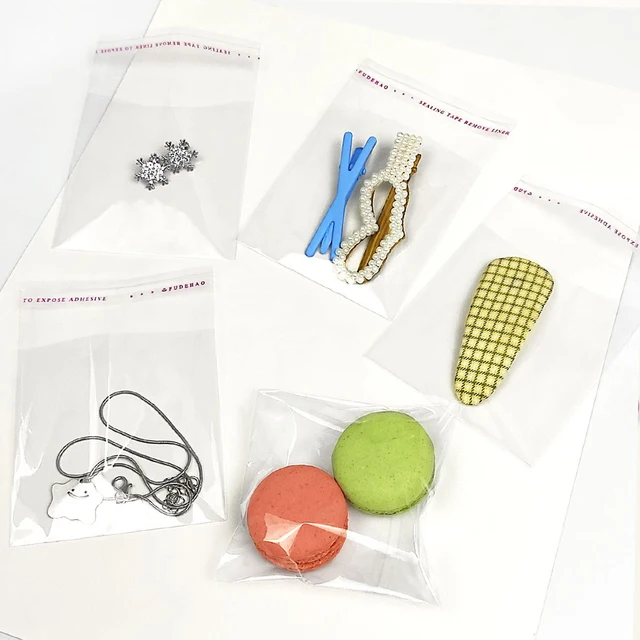 1000-100 pièces OPP sac en plastique Transparent auto-adhésif sacs en Cellophane transparents auto-scellant pour bijoux cadeau Cookie emballage de bonbons 6