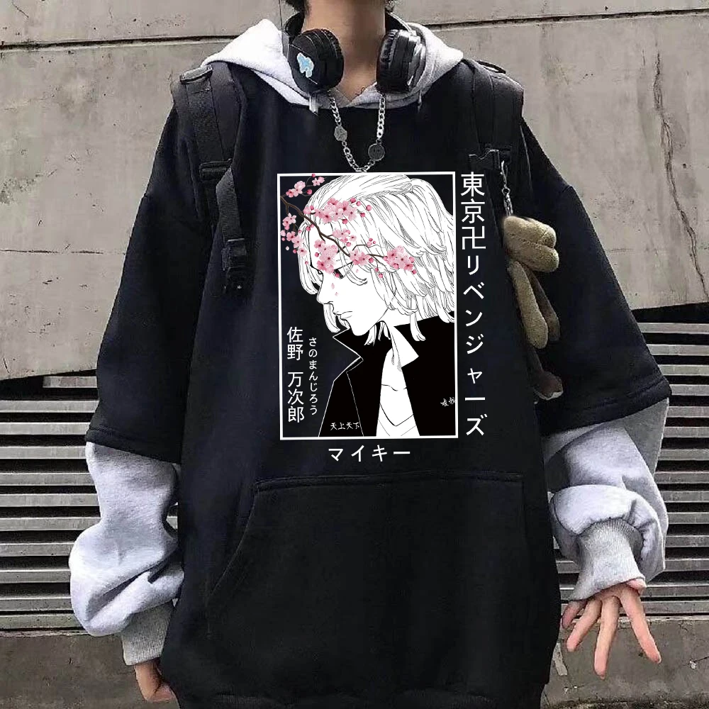 

Funny Mikey Printed Hooded Fashion Sweatshirt Hoodie Anime Tokyo Revengers Autumn Winter Street Style Top