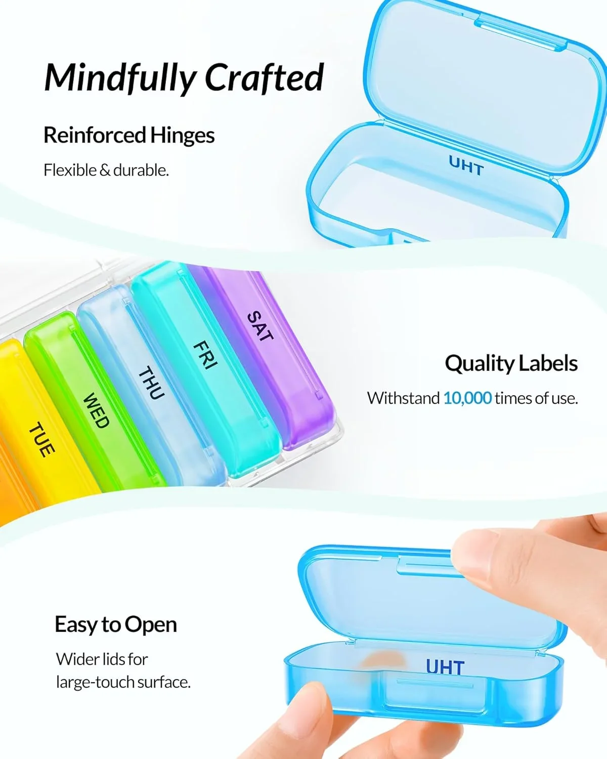 1 Set 7 Days Weekly Pill Case Pillbox  Medicine Tablet Box Portable Travel Drugs Storage Organizer Secret Compartments Pill Box