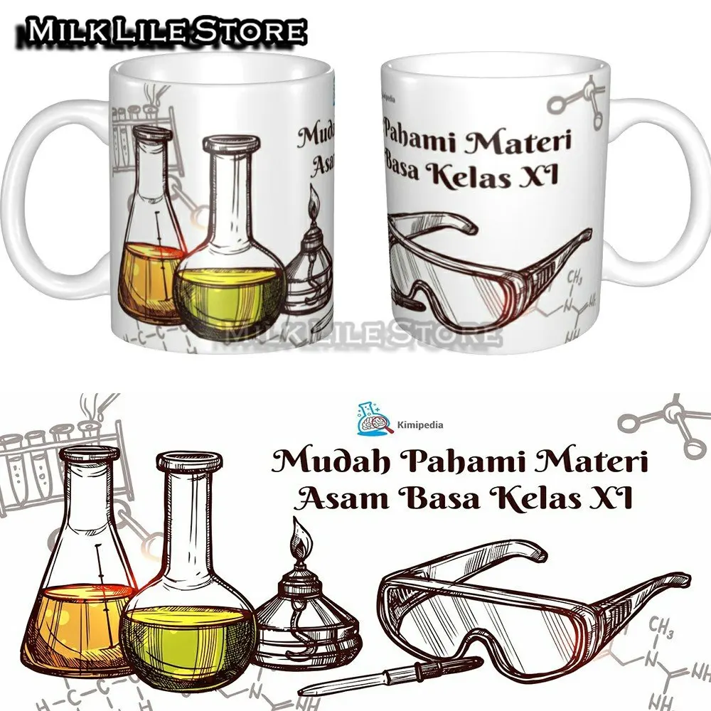 

Funny Chemistry Knowledge Cartoon Pattern Creative Coffee Mug 330ml Ceramic Tea Cup Research Institute Office Coffee Mug
