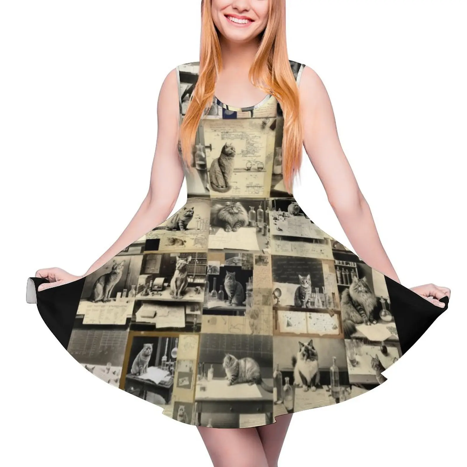 

Mysterious Cat Lab Round Neck Dress dresses for woman Dresses