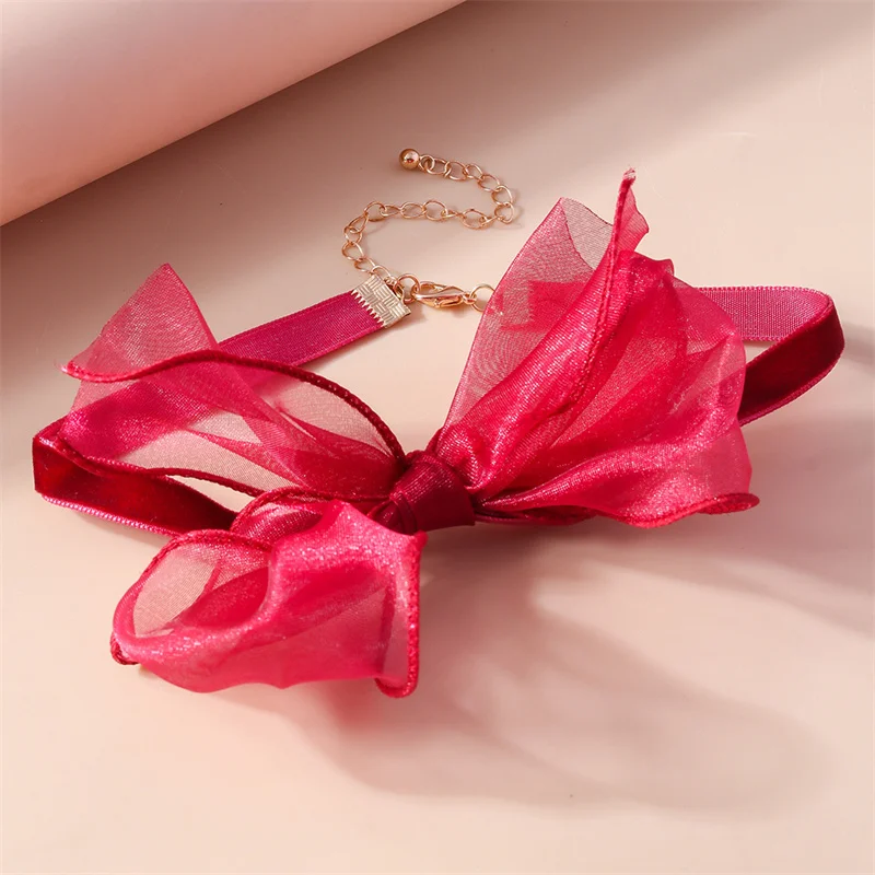 Collana Girocollo In Velluto Nero Con Rosa Rossa 3D – Gioiello Boho Per Donne, Fiore Grande Esagerato, Regalo Per Compleanno E San Valentino - 3