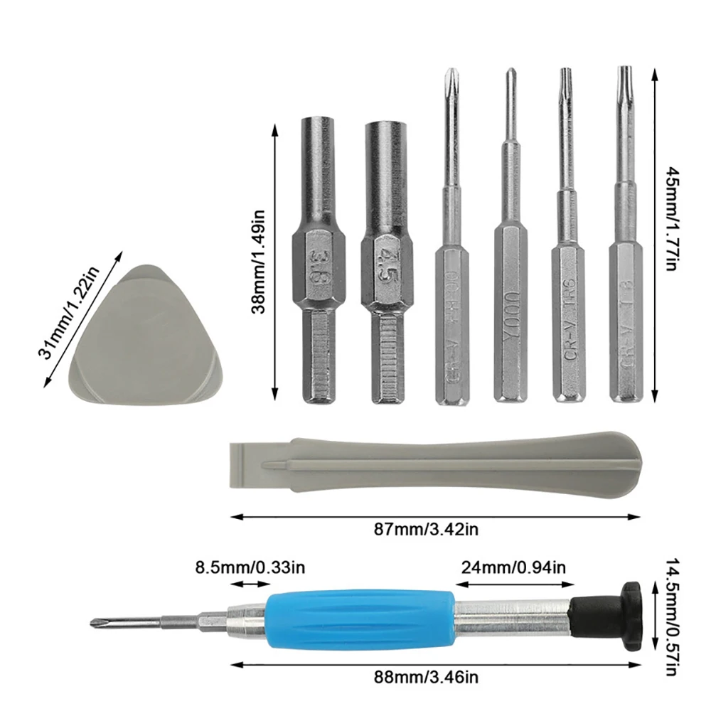 1 Set Schraubendreher-Set Reparaturwerkzeug-Kit für Switch, New 3DS, Wii U, NES, SNES, DS Lite, GBA, Gamecube-Konsolen, Demontagewerkzeuge – Detail 12