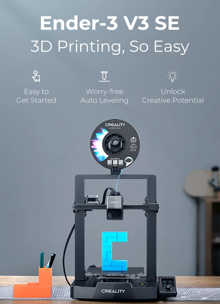 Creality Ender-3 V3 SE 3D Printer Sprite Direct Extrusion 250mm/S Faster  Printing Speed Dual Z-Axis IU Display CR Touch - AliExpress