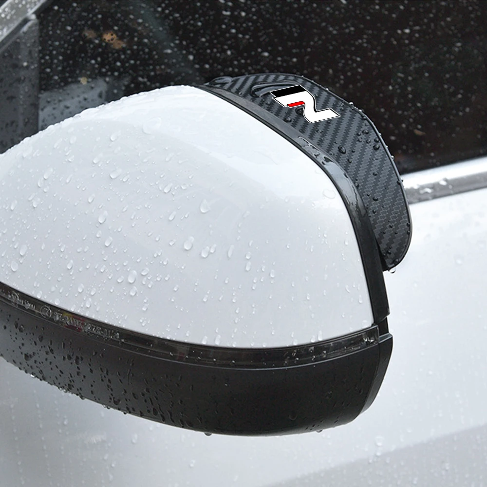 2Pcs car accessoires Awnings Shelters Rearview Mirror Rain Cover Carbon Fiber Side For Hyundai N NLINE sticker Accessories