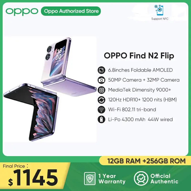 Оригинальный смартфон OPPO Find N2 Flip