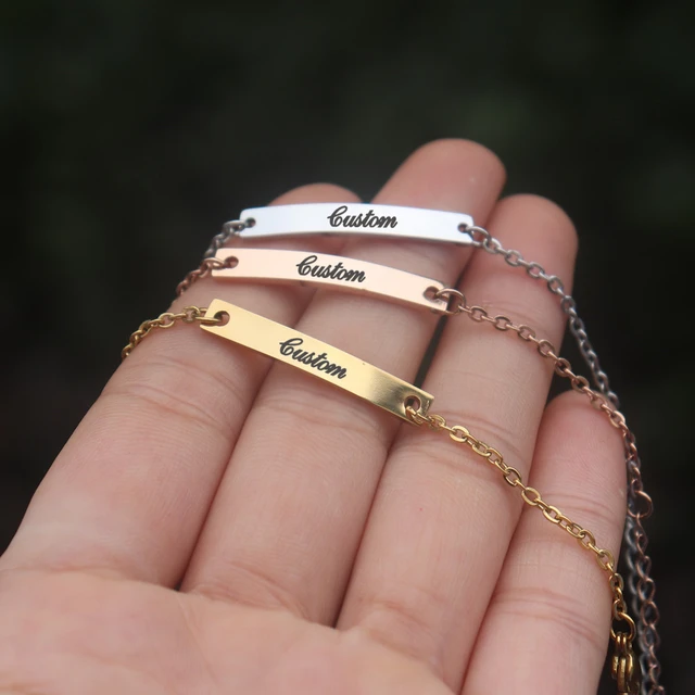 Script 'fierce' Nameplate Bracelet | Tiny Tags