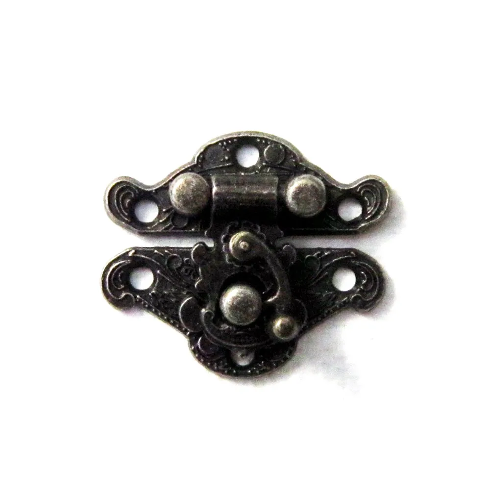 12x Antique Brass Decorative Jewelry Gift Wooden Box Hasp Latch Hook