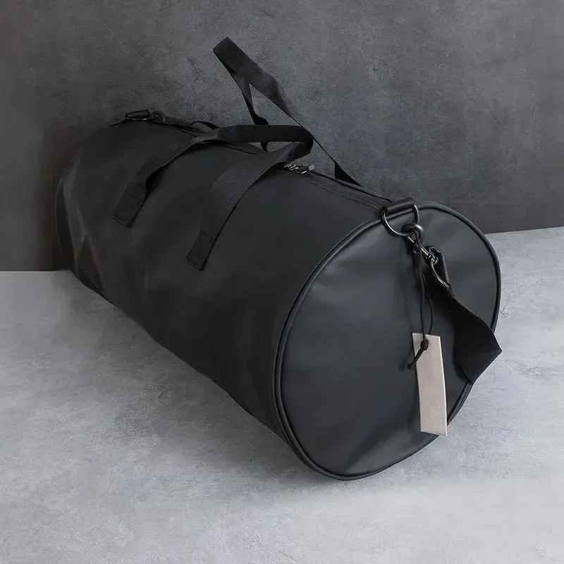 Classic Brand Women's Leather Airport Luggage Bag Large Capacity Cylinder Bag Weekend Handbag Men's Waterproof Travel