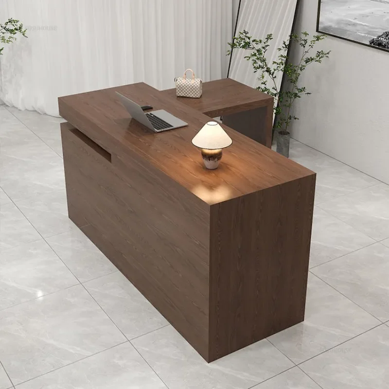 Shop Reception Desk Office Furniture Retractable Corner Bar Front Desks Clothing Store Reception Table Counter Customization u