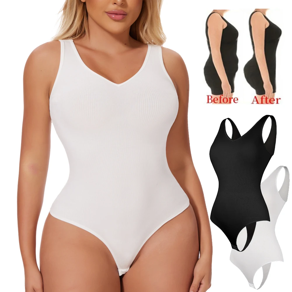 

Bodysuit for Women Tummy Control Shapewear Camisole Thong Seamless Full Body Shaper Slimming Waist Trainer Corset Tank Tops