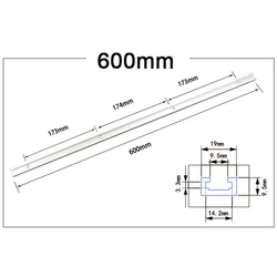 Aluminium Woodworking T-Track Guide Rail with Miter Bar Slider (600mm)