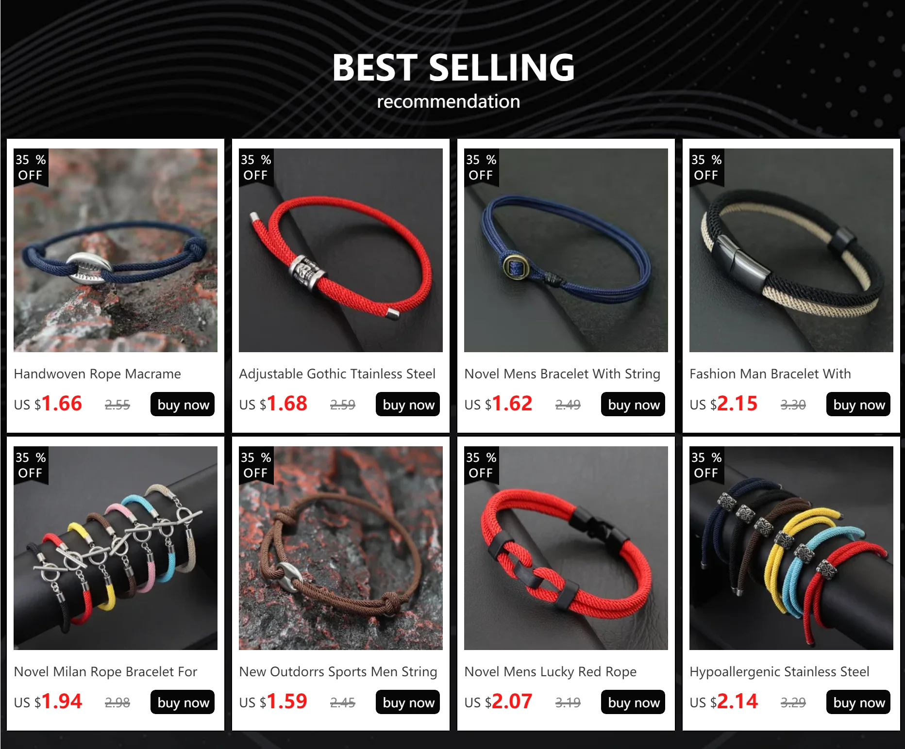 Ethnisches 2 mm dünnes Seilarmband für Männer und Frauen, handgefertigt, geflochten, nautisches Wickelarmband, Freizeitzubehör, Glücks-Amulett-Armband – Detail 1