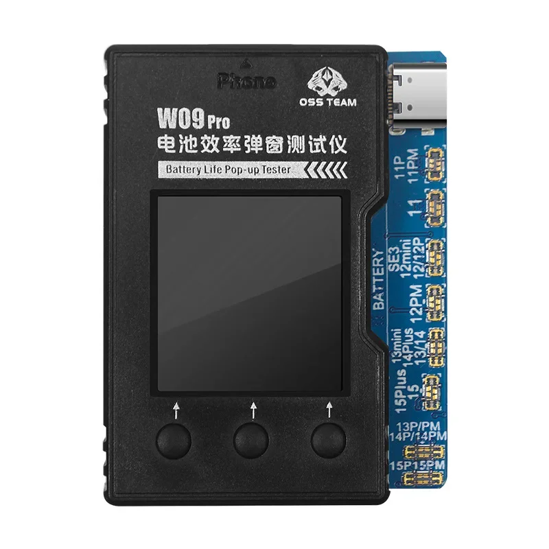 OSS W09 Pro 아이폰 11-15PM 배터리 프로그래머 도구, 배터리 상태 및 사이클 수량 수정, 팝업 제거, 수리 도구