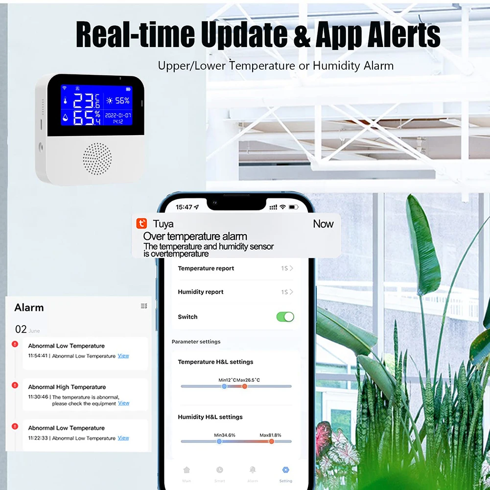 Temperature Humidity Meter Temperature Humidity Sensor Tuya WiFi Temperature Humidity Sensor