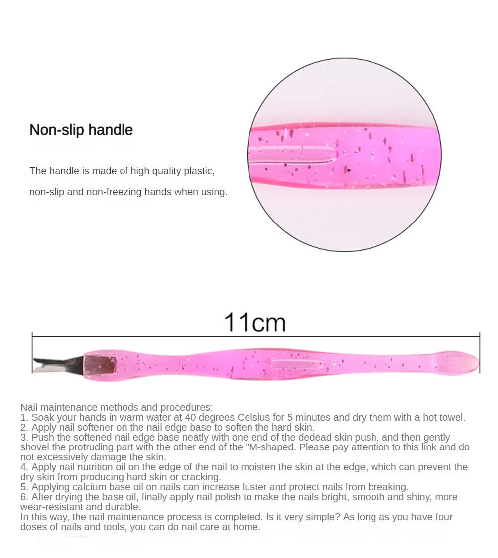 Stainless steel cuticle remover portable dead skin fork nipper trimmer nail accessories pedicure nails care