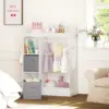 Kids Play Armoire with Mirror, Storage Bins and Closet for Dress Up and Costumes (White) 2