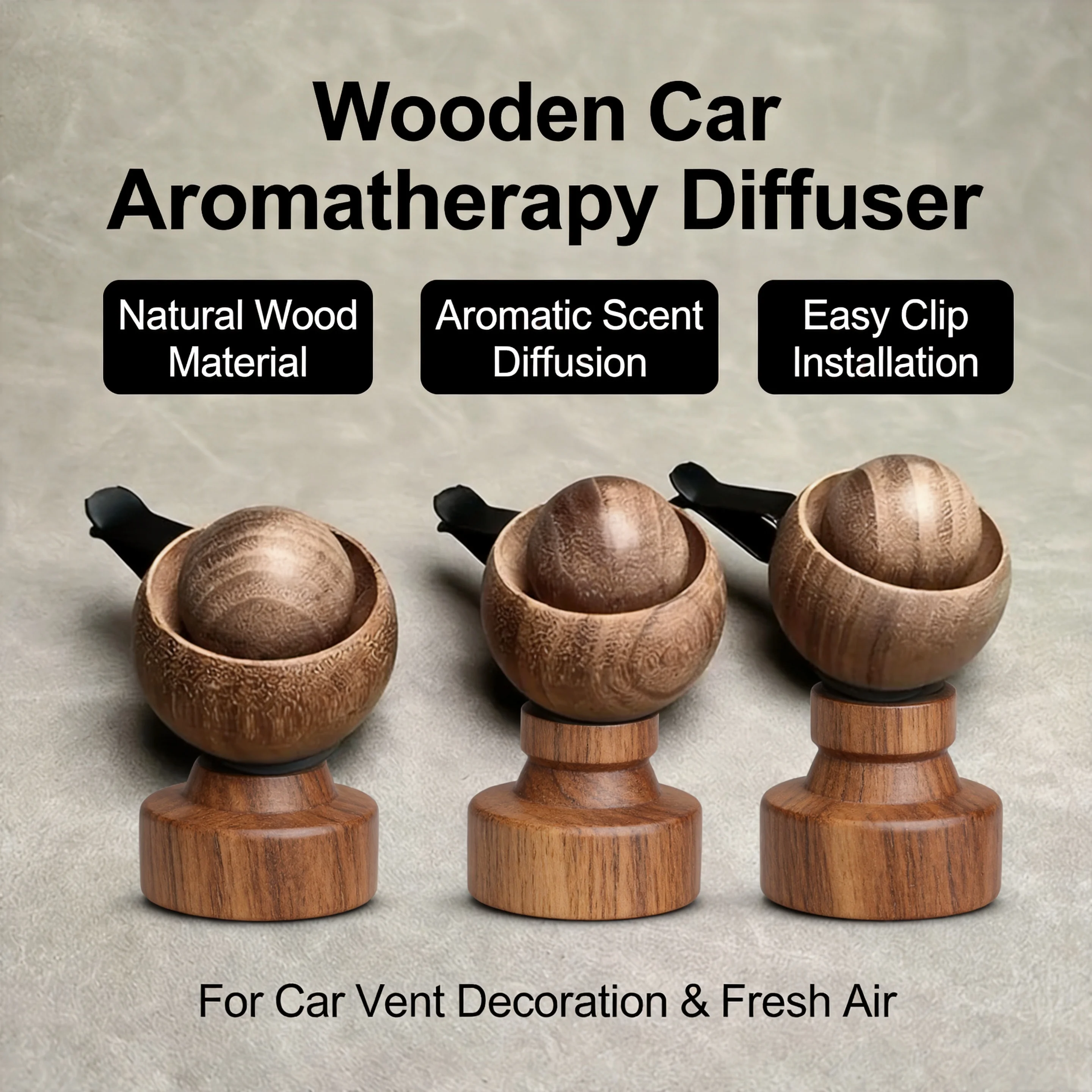 Diffuseur d'huiles essentielles en bois pour voiture et maison – Mini