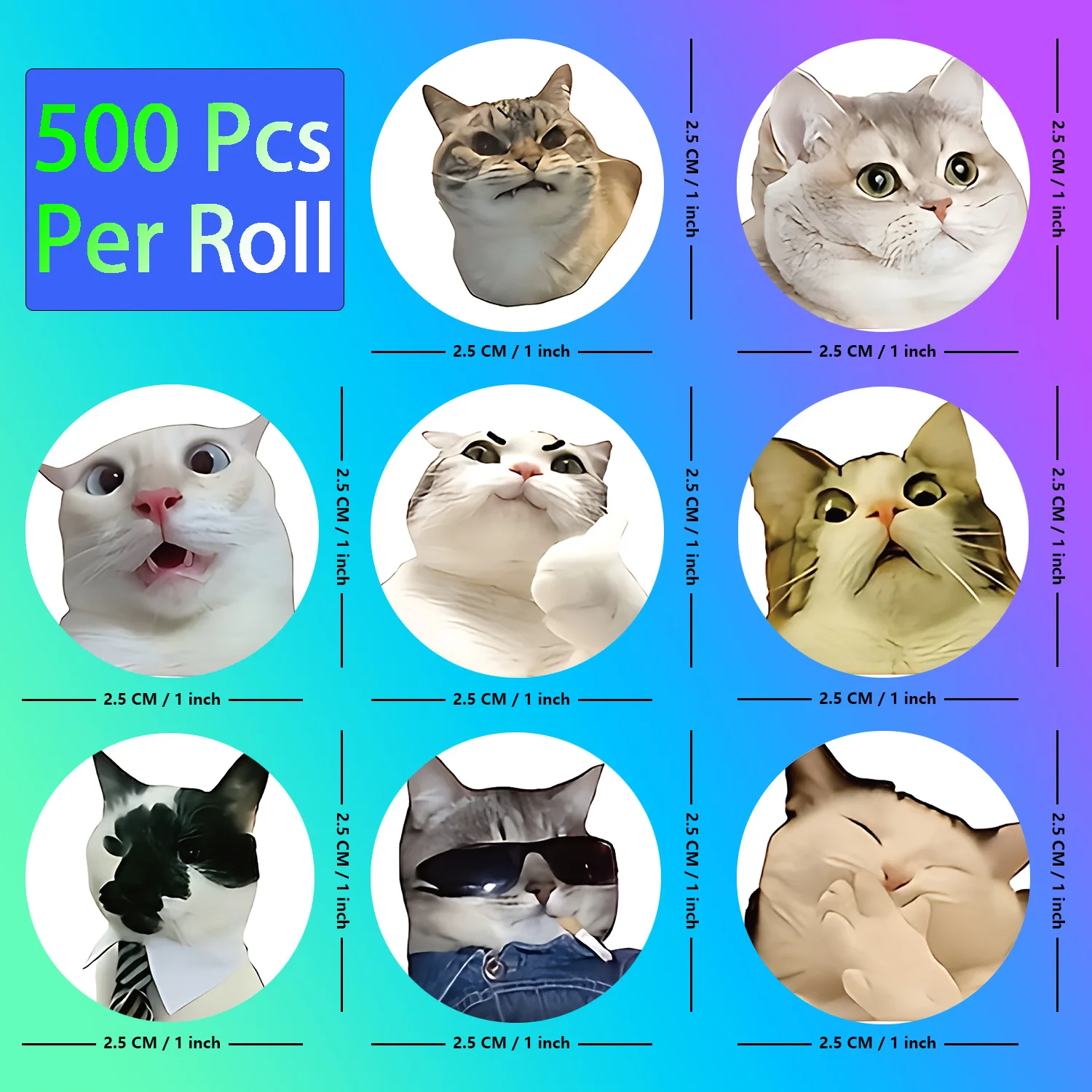 500 Pcs/roll Cat Dog Teacher Reward Sticker Fun MotivationSticker for School Teacher Student Stationery Stickers Kids
