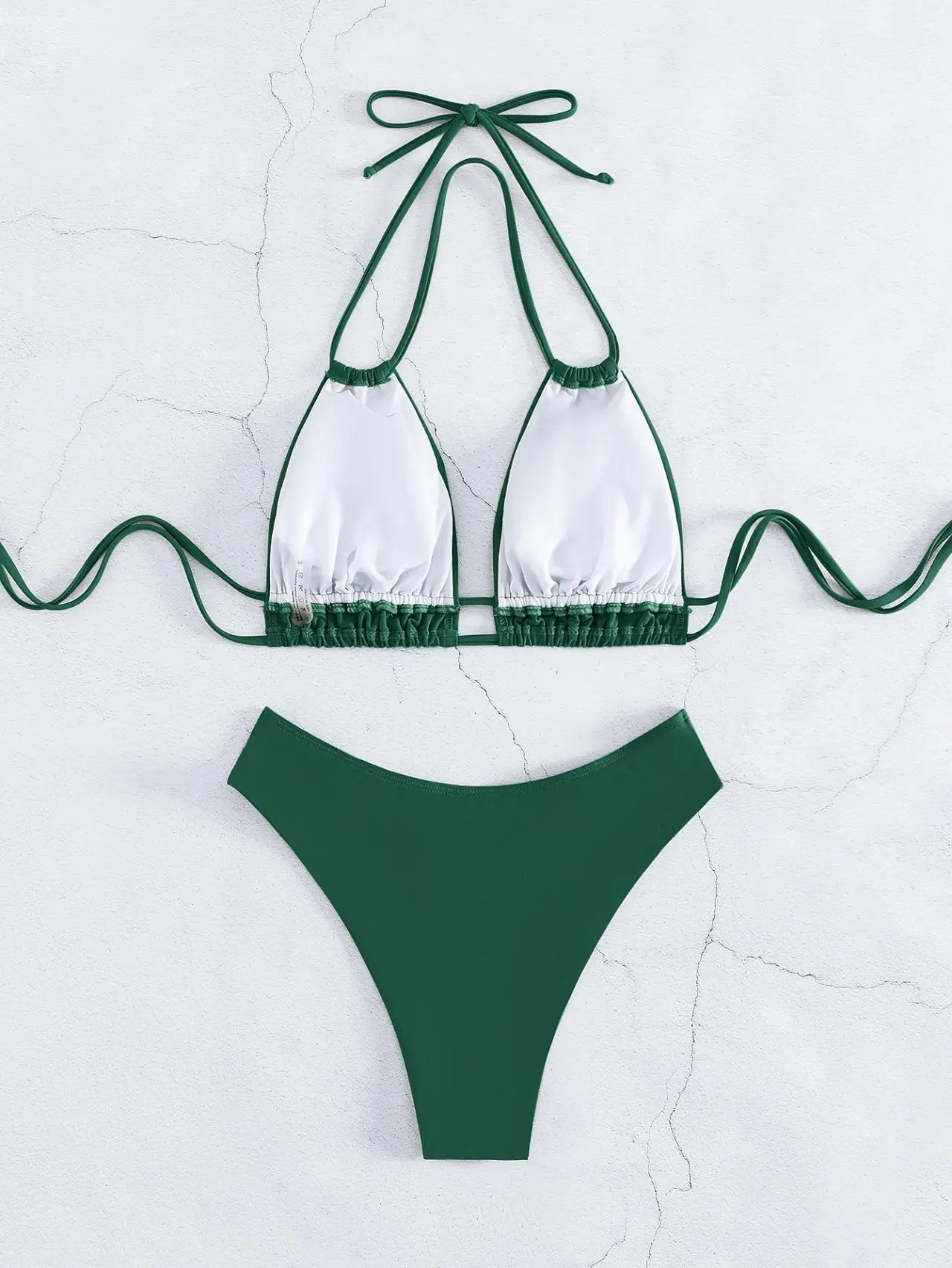 solid beach bikini styled for vacation wear