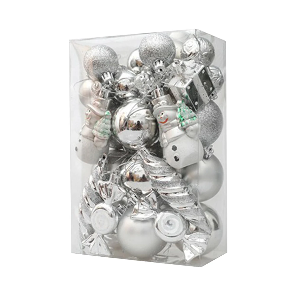 thumbnail image 1 of Bolas de árbol de Navidad colgantes con lazo para colgar, 29/20 piezas, bolas de adorno navideño, decoración del hogar para bodas y fiestas, 1 of 5