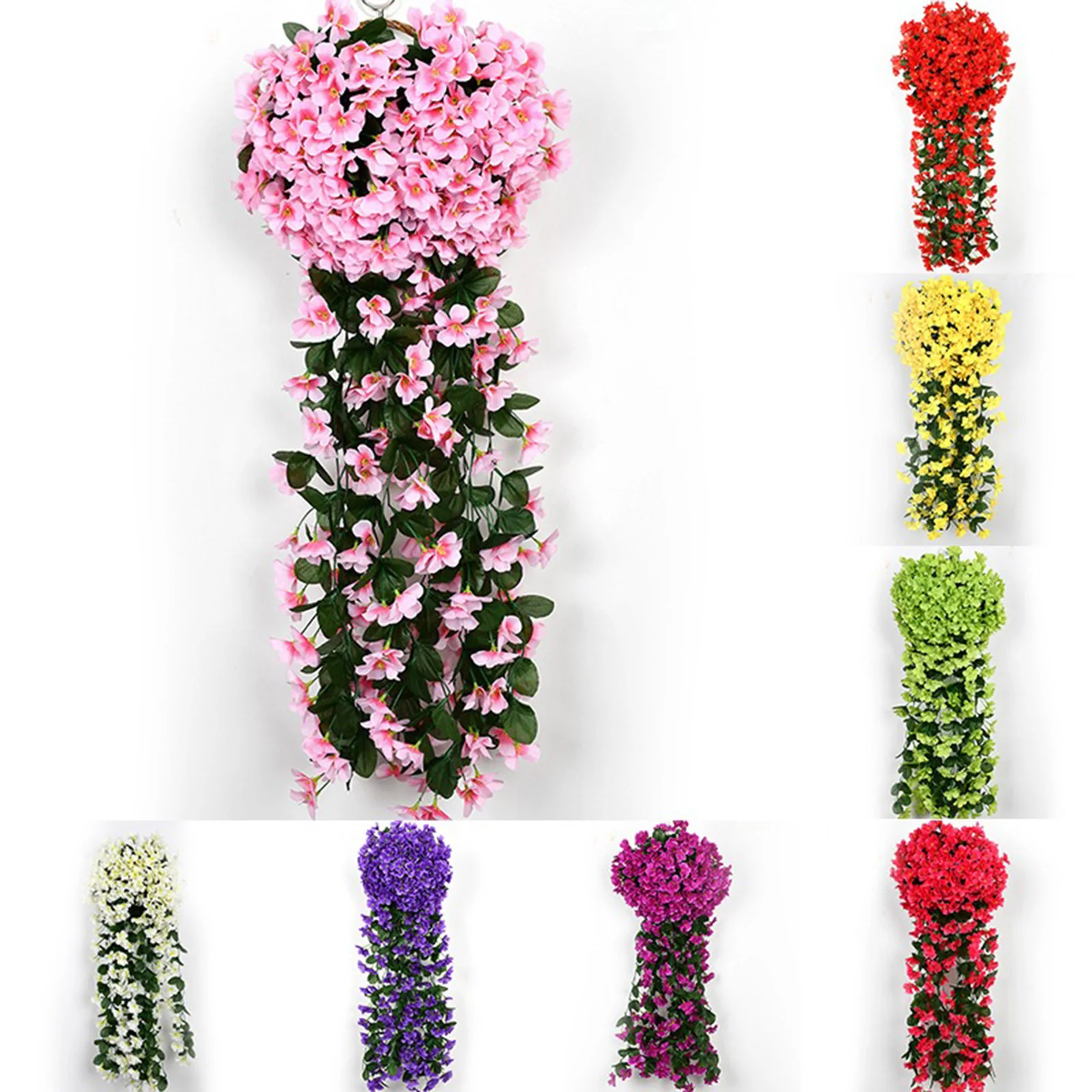 

90cm Violet Artificial Flowers Multicolor Silk Simulation Orchid Wall Hanging Fake Flowers For Home Decoration Wedding supplies