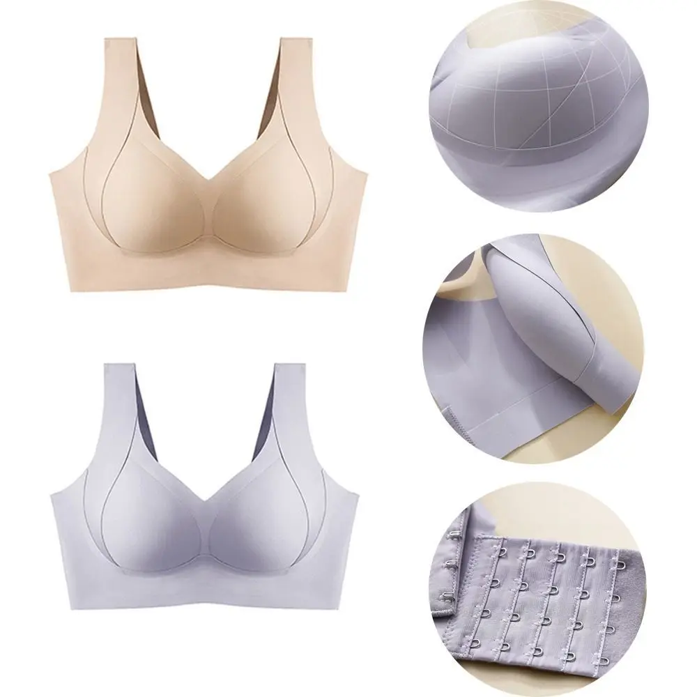 

Новые дышащие однотонные бюстгальтеры из нейлона размера плюс, мягкое женское нижнее белье