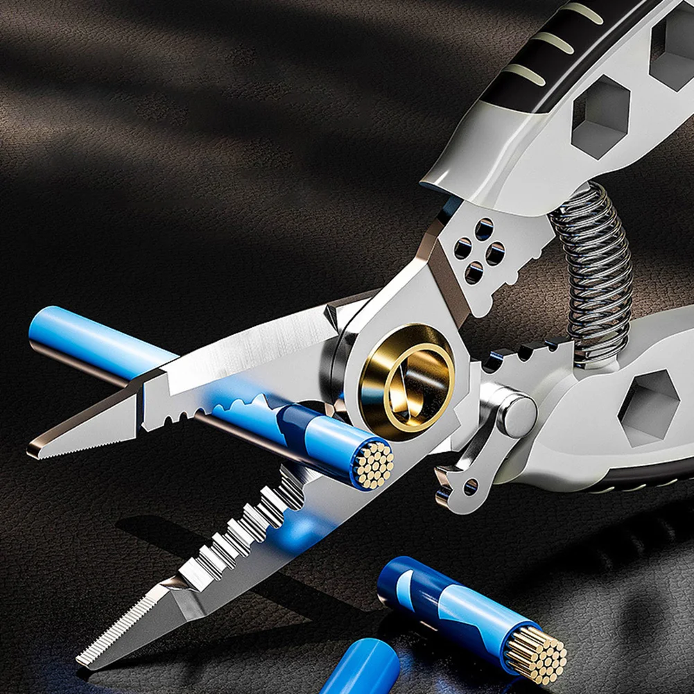 

Multipurpose Wire Stripper 7-Inch Electrical Wire Stripping Tool and Crimping Tool 4 In 1 Wire Stripper for Stripping Cutting
