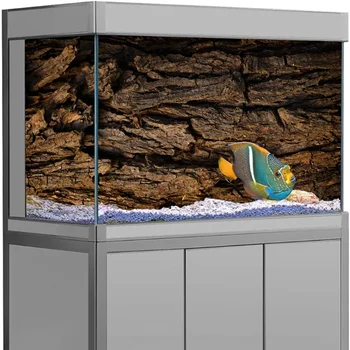 3D Black Rock Aquarium Background 1