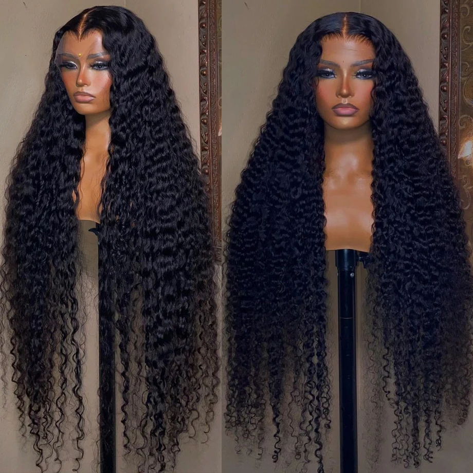 

250 Density 40 Inch Glueless Curly Wig 13x4 Water Wave Lace Front Wig 13x6 HD Deep Wave Lace Frontal Wigs Human Hair For Women