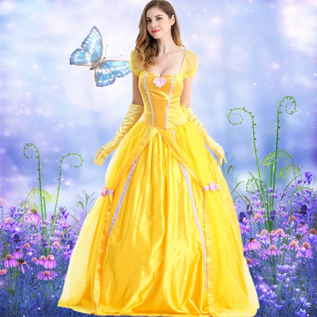 New Halloween costume belle Princess Dress adult Beauty and Beast dress