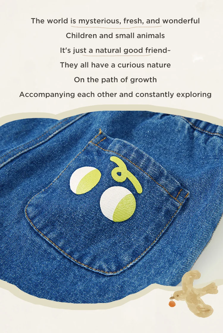 Description Picture 5 of itemAmila Baby Pants 2024 Autumn New Girls High Quality Cotton Breathable Loose Casual Solid Color Versatile Children's Soft Jeans