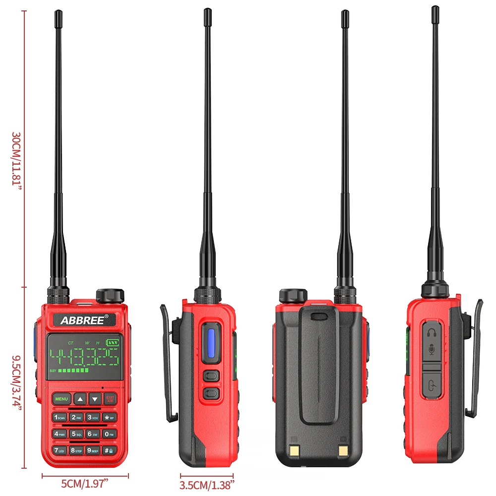 ABBREE AR-518 Full Band Wireless Copy Frequency Air Band Amateur Walkie Talkie Outdoor Intercom UHF VHF Ham Transceiver photo