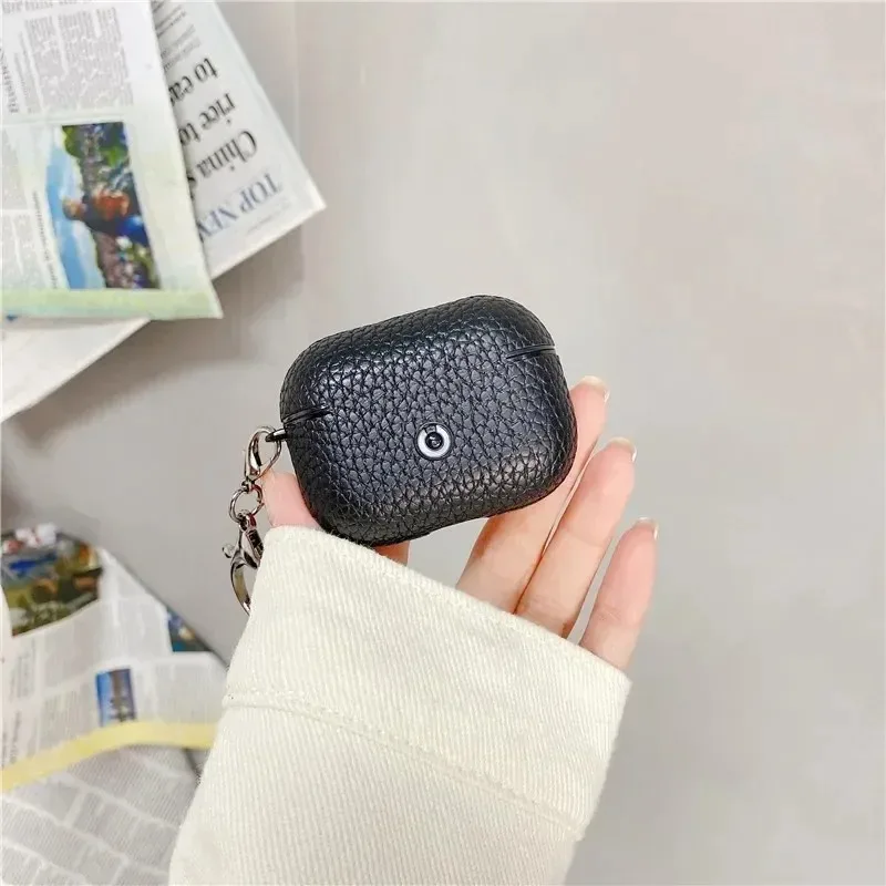 Premium Leather AirPods Case with Keychain Attachment - Soft & Durable Cover
