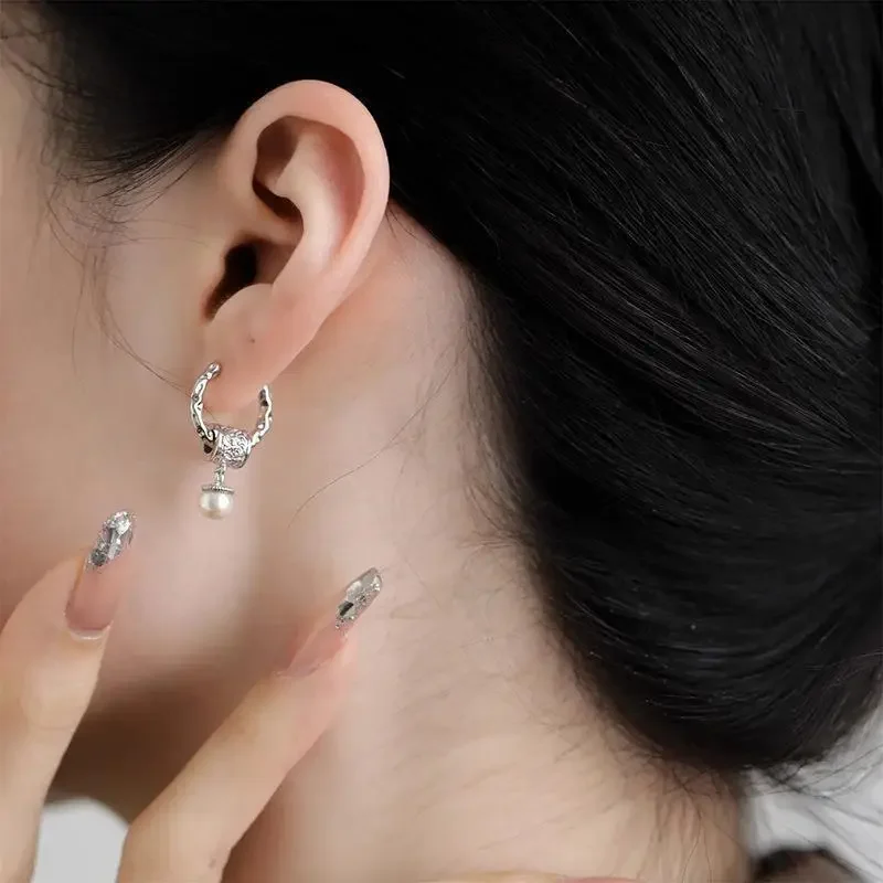 여성용 후프 귀걸이, 달콤한 우아한 빈티지 꽃 패턴 바늘, 다용도 트렌디 쥬얼리 액세서리