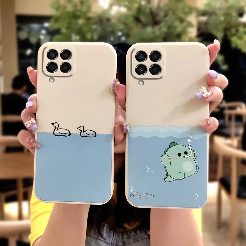 Custodia Per Telefono Anti-Caduta Cartoon Per Samsung Galaxy M33 5G India Skin Feel Fotocamera In Silicone All Inclusive