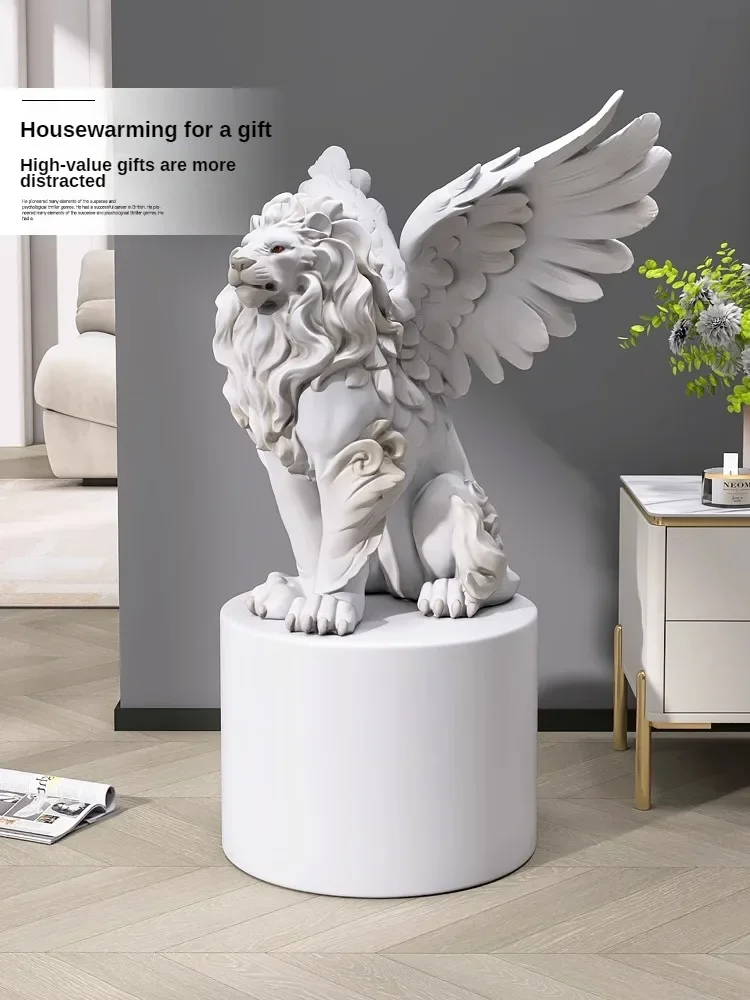 New Light Luxury High-end Large Lion Living Room Floor-standing Ornaments, Office Exhibition Hall Sculpture Decorations