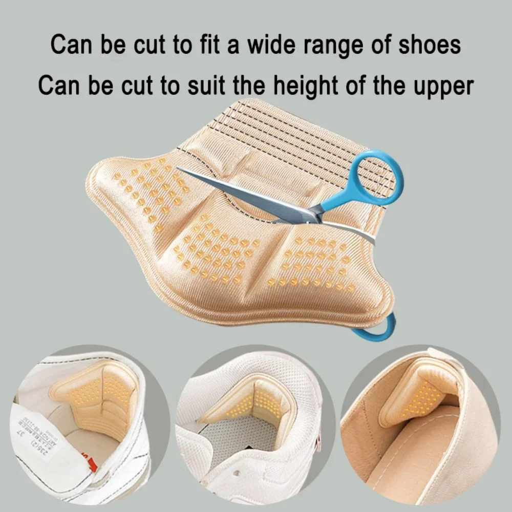 4Pcs Heel Stickers Heel Protectors Sneaker Shrinking Size Insoles Anti-wear Feet Shoe Pads Adjust Size High Cushion Inserts