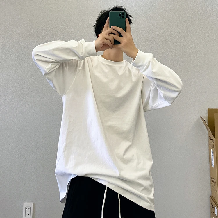 

Long-sleeved T-shirt for men, versatile underneath a spring and autumn thin loose sweatshirt Customised T-shirts 5478