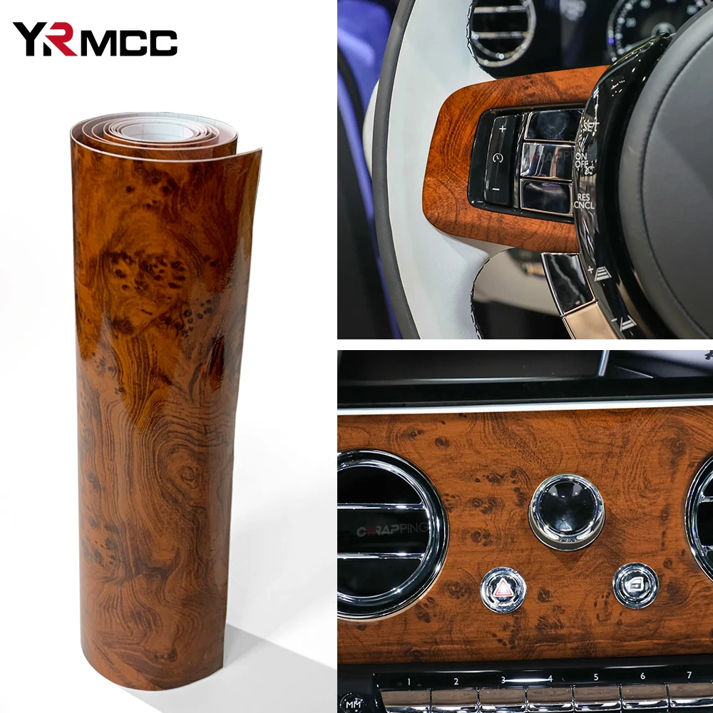 Wood Grain Textured Vinyl Wrap - Self-Adhesive Interior Decor Sticker