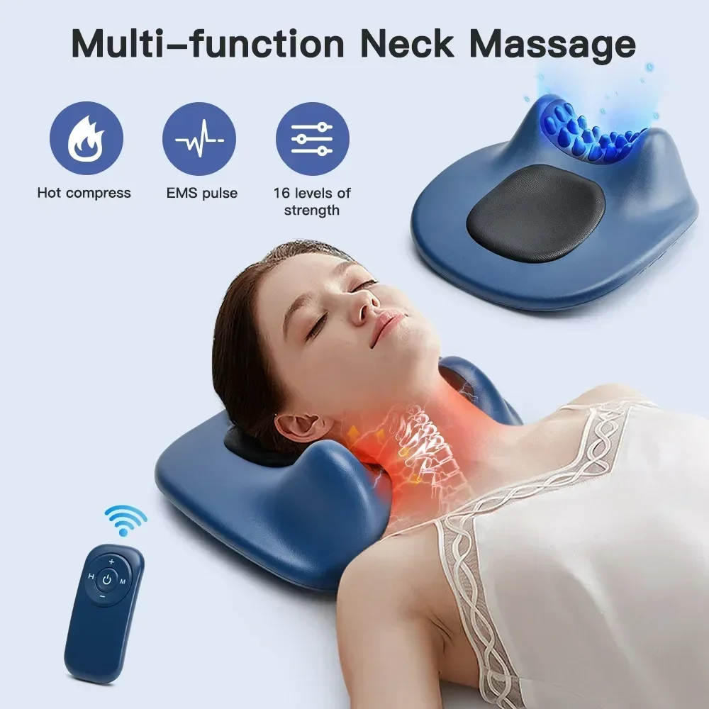 

Electric Pluse Neck Massager Pillow Shoulder Neck Stretcher Cervical Muscle Massage Stimulator Masajeador Back Pain Relift