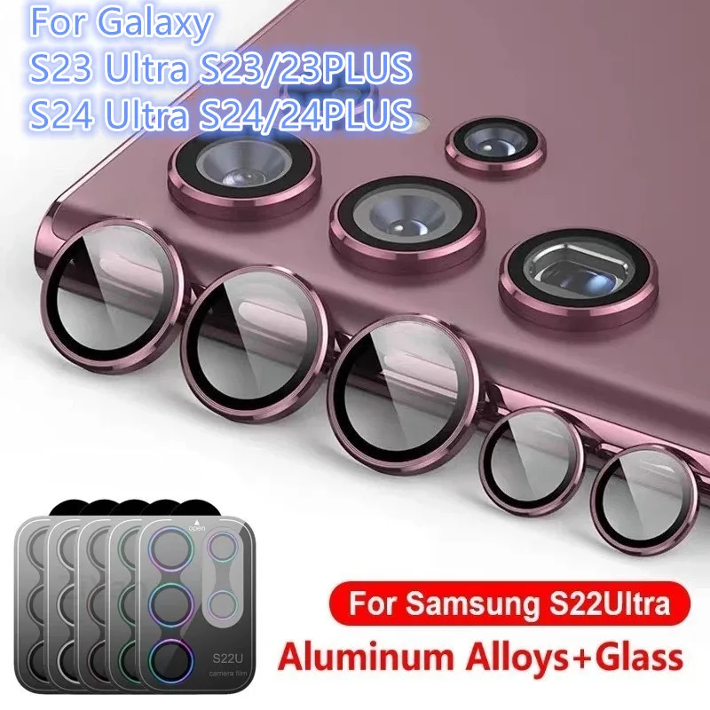 Premium Camera Lens Protector Aluminum Alloy Metal Tempered Glass Film for Samsung Ultra Series Accessories