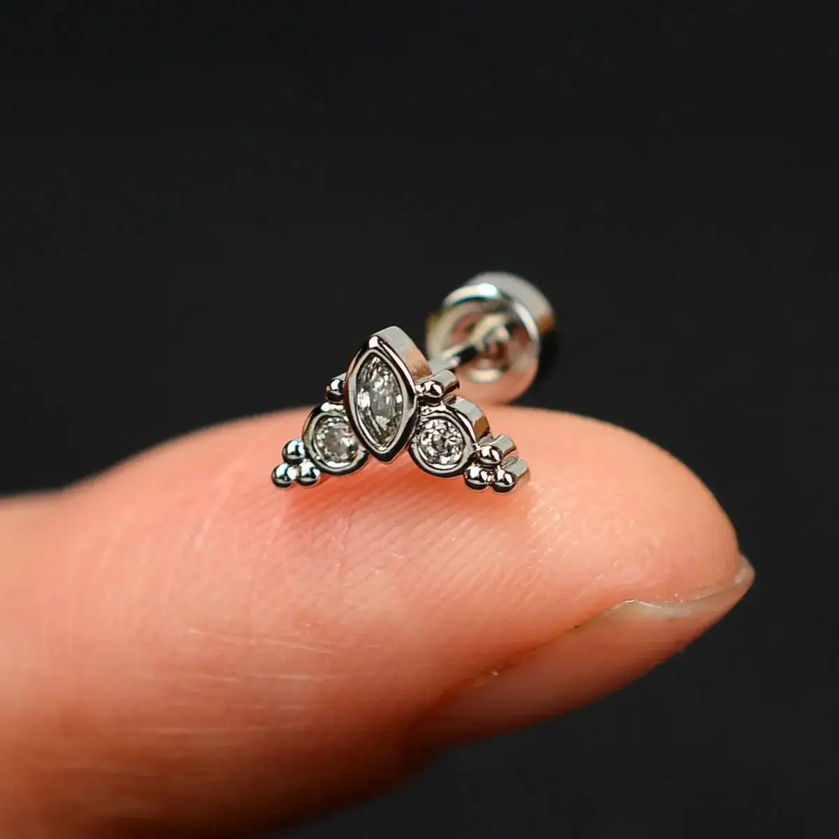 1PC Neue Mode Edelstahl Mini Zirkon Knorpel Piercing Stud Ohrring 20G Helix Tragus Lobe Piercing frauen körper Schmuck – Detail 22